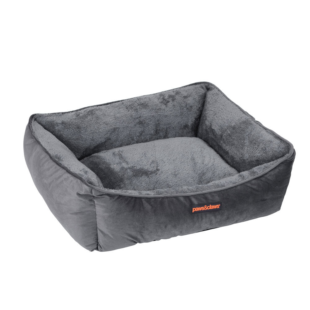 Paws &amp; Claws Moscow Walled Small Bed 60x50x18cm - Grey