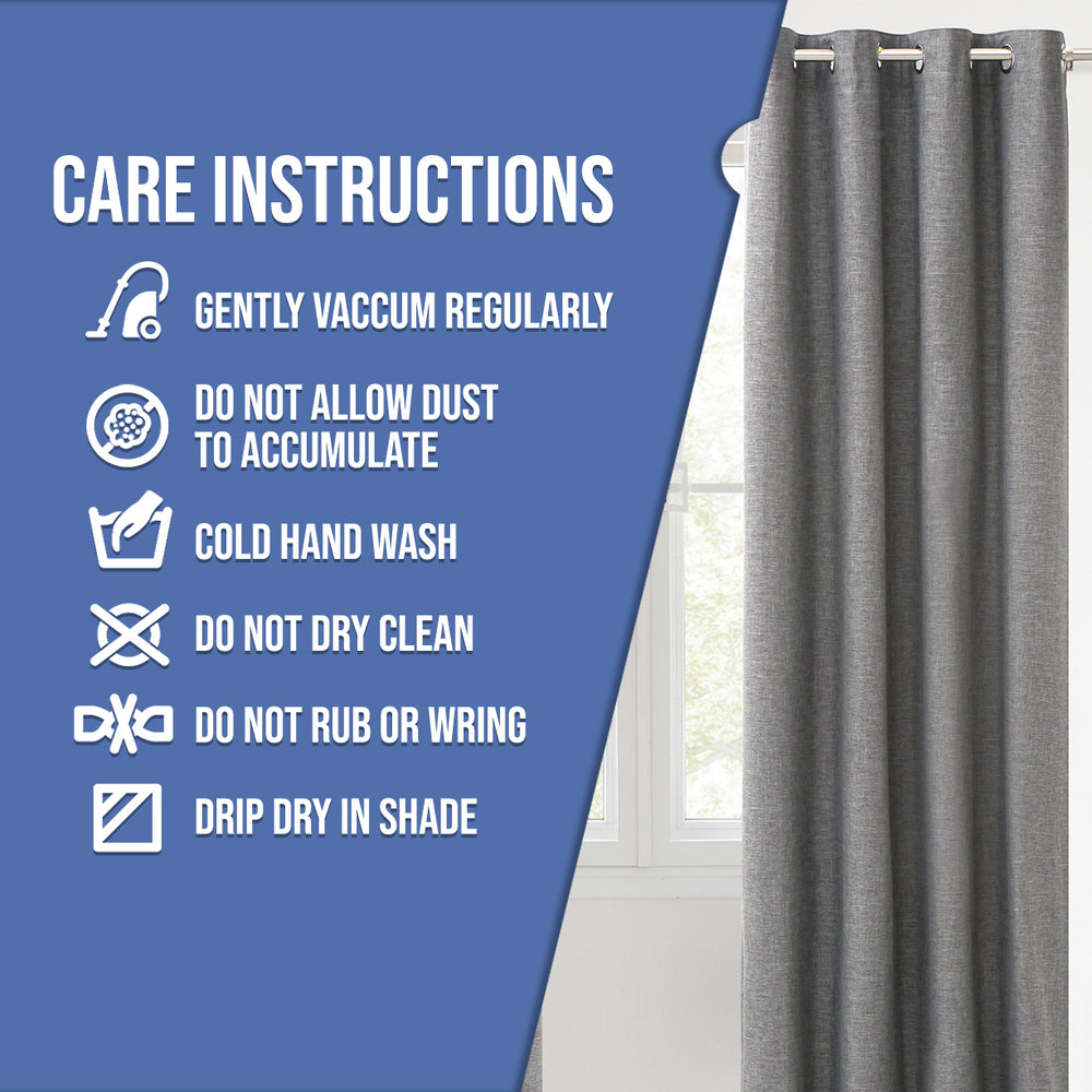 Sherwood Home 100% Blockout Eyelet Curtain Pair Grey 225x223cm