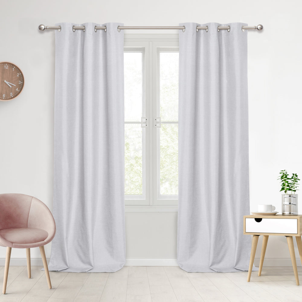 Sherwood Home 100% Blockout Eyelet Curtain Pair Grey 90x223cm