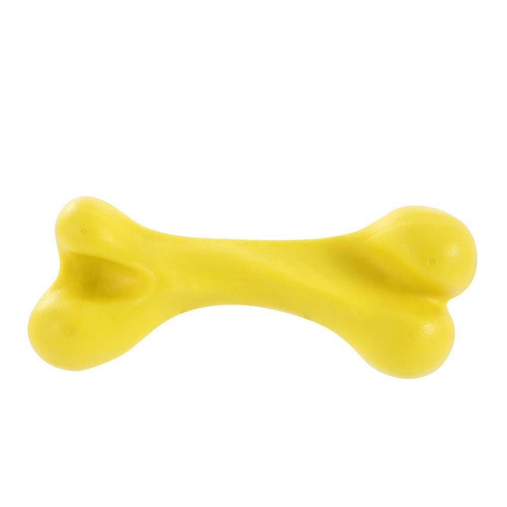 Paws &amp; Claws Flavour-Bone Classic Bone Beef Flavoured Rubber Toy 18X7cm Yellow