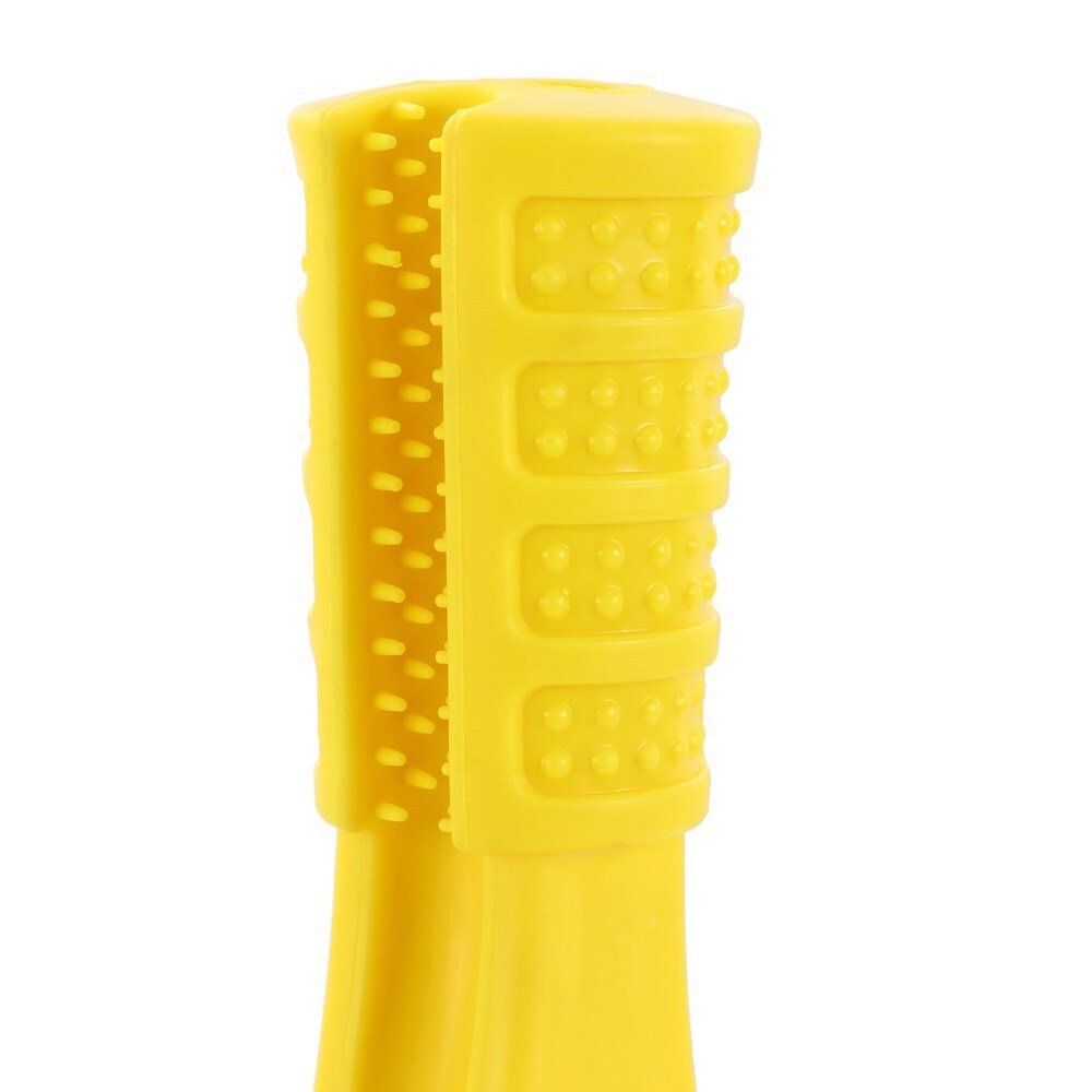 Paws &amp; Claws Flavour-Bone T Bone Beef Flavoured Rubber Toy 17X13X6cm Yellow