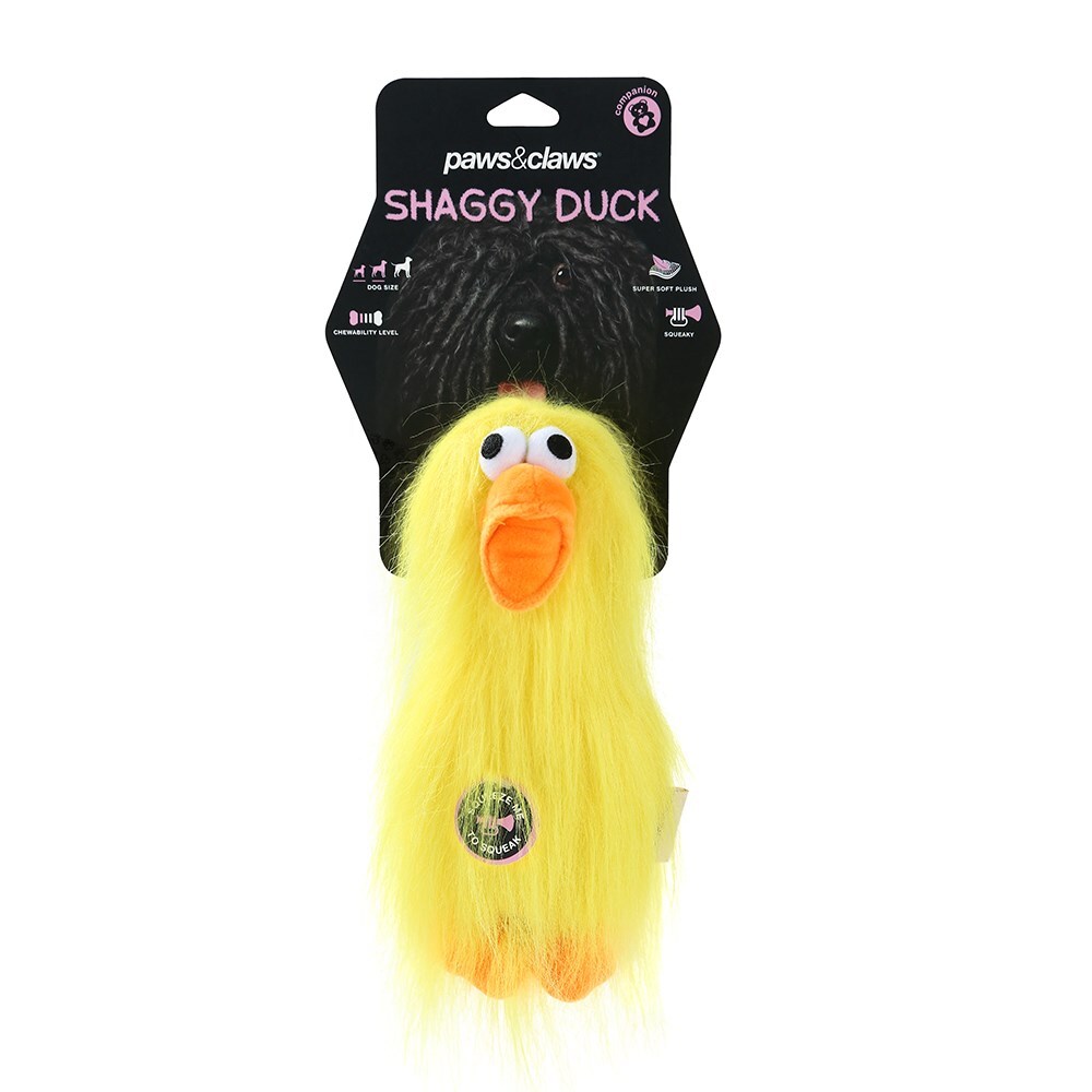 Paws &amp; Claws 22cm Super Shaggy Duck Yellow