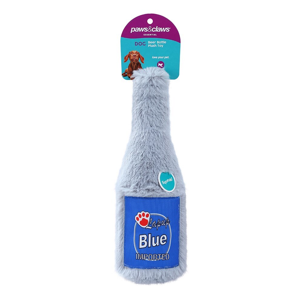 Paws &amp; Claws Furry Beer Bottle Plush 22x8cm Assorted