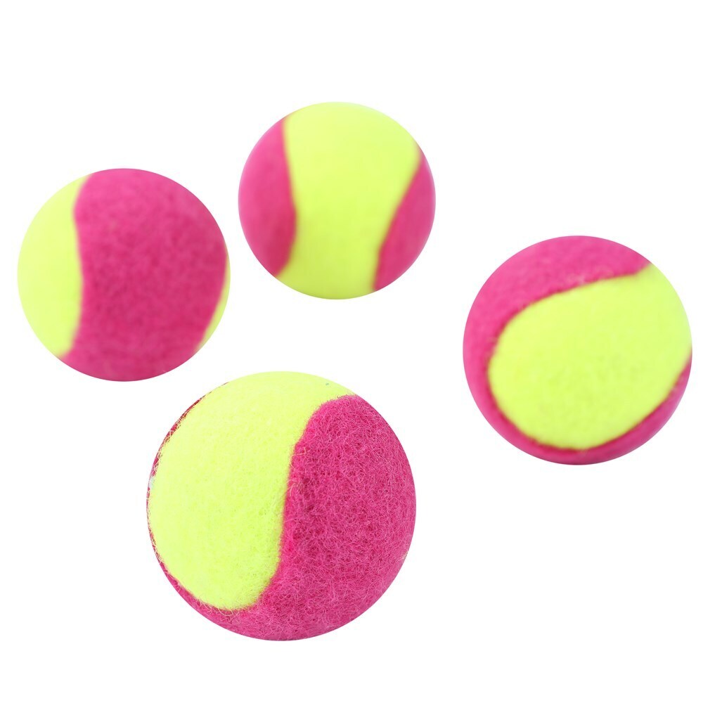 4PK Paws &amp; Claws Mini Felt Catnip Tennis Ball Pink 4cm