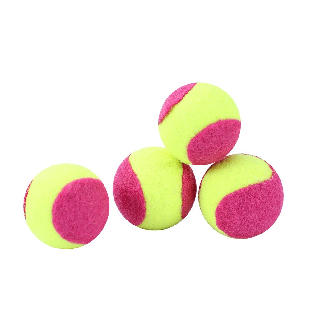 4PK Paws &amp; Claws Mini Felt Catnip Tennis Ball Pink 4cm