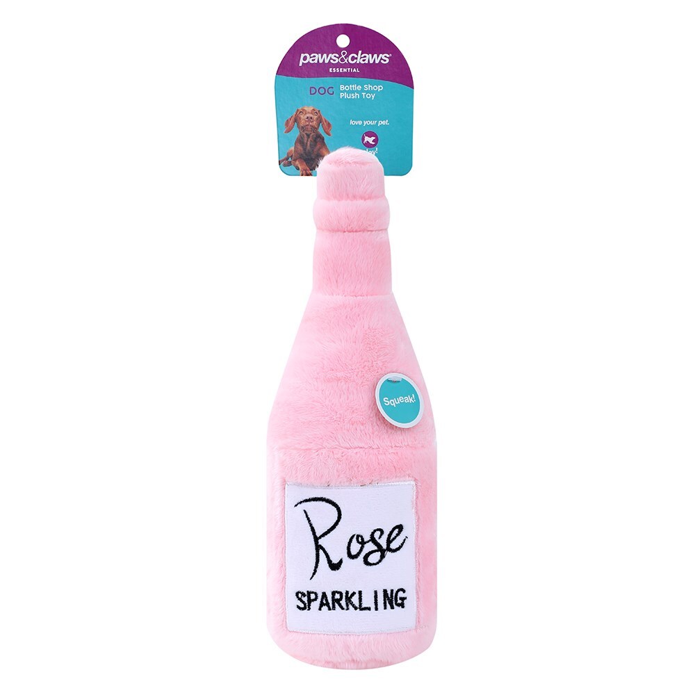 Paws &amp; Claws 31x10cm Bottle Shop Plush - Rose