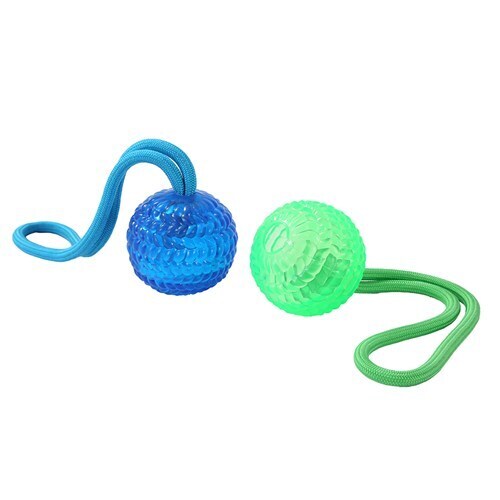 Paws &amp; Claws Tpr Ball &amp; Rope Toy 25cm Assorted