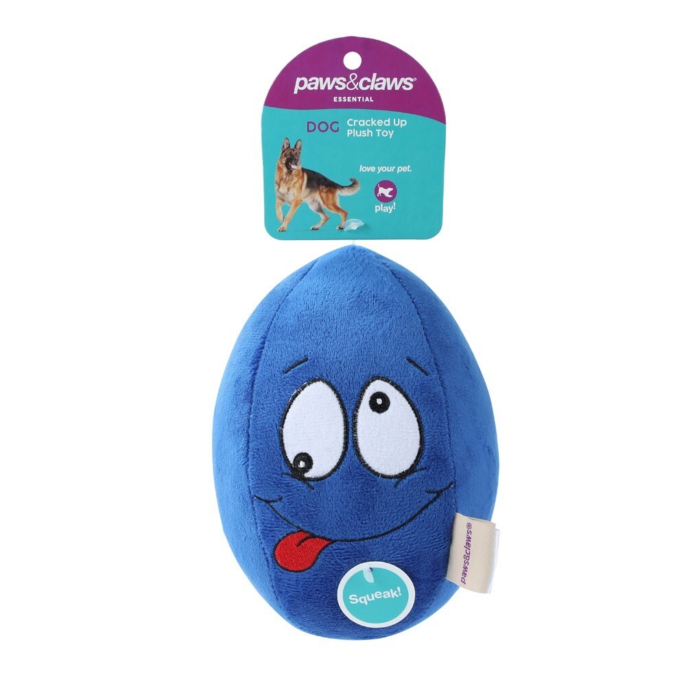 Paws &amp; Claws Cracked Up Egg Plush - Blue 20X14cm