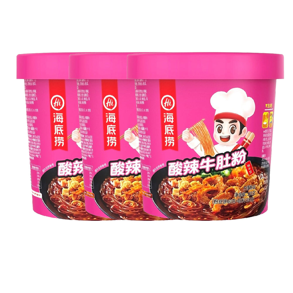 Haidilao Hot and Sour Beef Tripe Instant Rice Noodles 136gX3pack