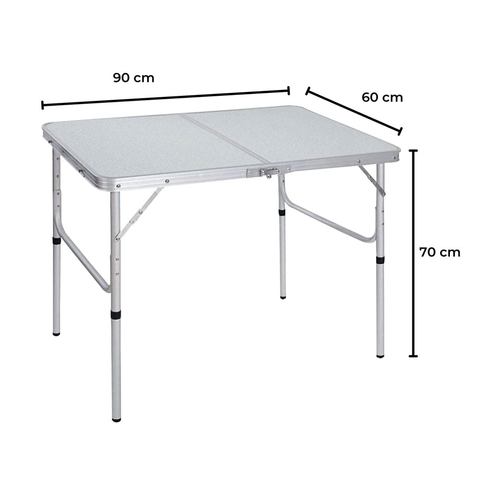 Kiliroo Folding Aluminium Camping Table Portable Outdoor Picnic Desk 90cm Silver