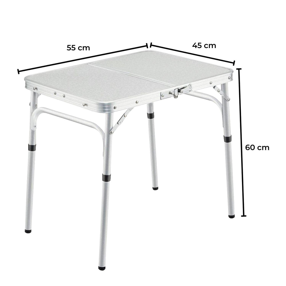 Kiliroo Folding Aluminium Camping Table Portable Outdoor Picnic Desk 60cm Silver