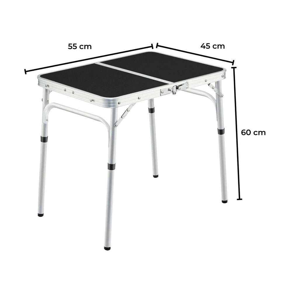 Kiliroo Folding Aluminium Camping Table Portable Outdoor Picnic Desk 60cm Black