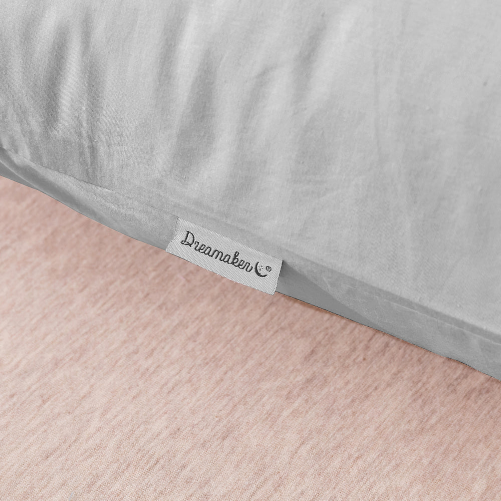 Dreamaker 225TC Cotton Washed Comforter Set Light Grey King Bed
