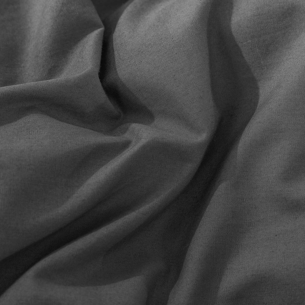 Dreamaker 225TC Cotton Washed Comforter Set Dark Grey Queen Bed
