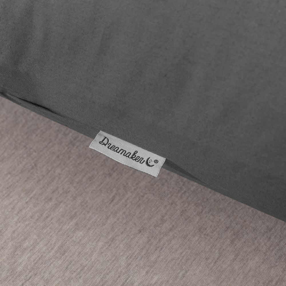 Dreamaker 225TC Cotton Washed Comforter Set Dark Grey King Bed