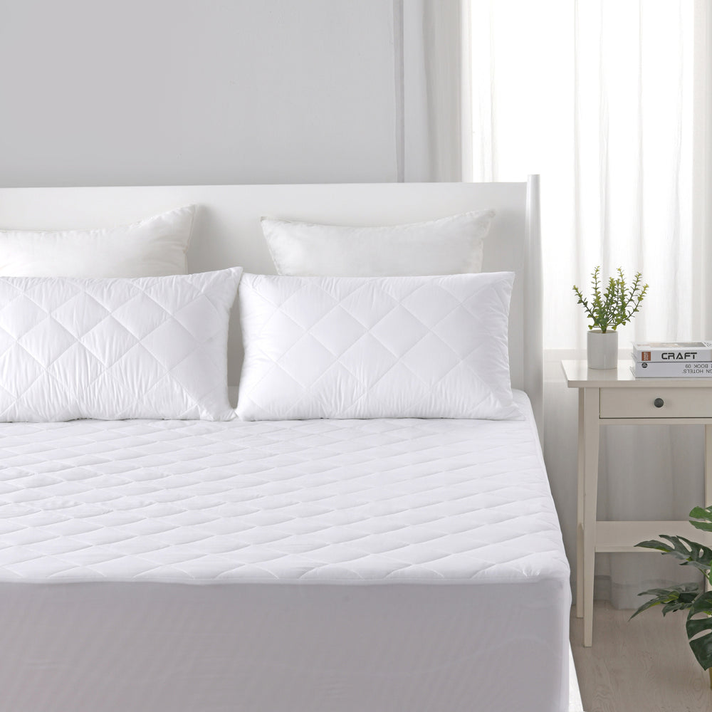 9009031 Dreamaker Quilted Cotton Cover Mattress Protector - King Single Bed