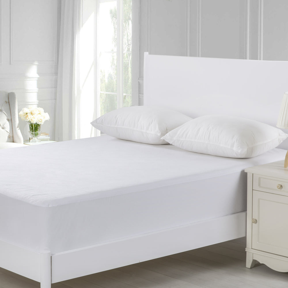 Dreamaker Cotton Terry Towelling Waterproof Mattress Protector - Double Bed