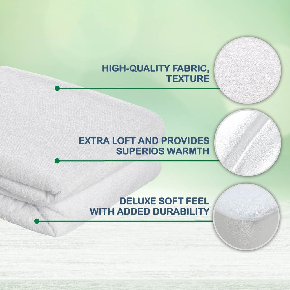 Dreamaker Cotton Terry Towelling Waterproof Mattress Protector - Double Bed