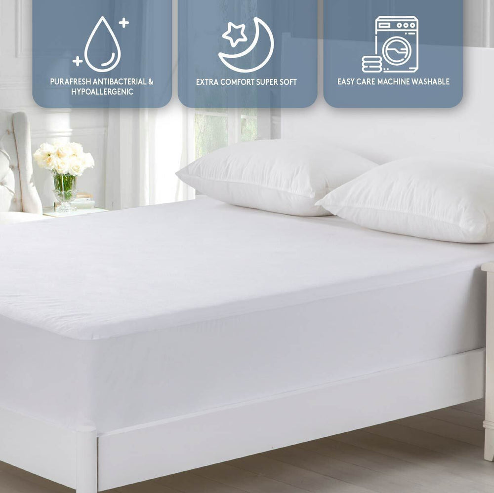 Dreamaker Cotton Terry Towelling Waterproof Mattress Protector - Double Bed