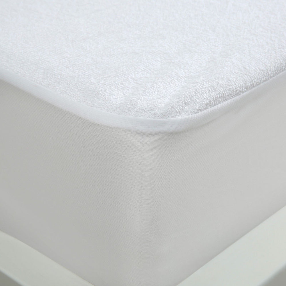 9009037 Dreamaker Cotton Terry Towelling Waterproof Mattress Protector - King Single Bed