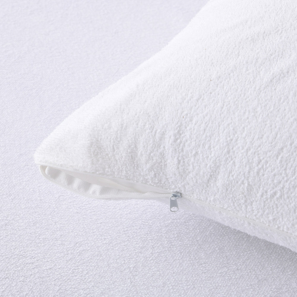 Dreamaker Cotton Terry Towelling Waterproof Pillow Protector - Standard 48x73cm (2 Pack)