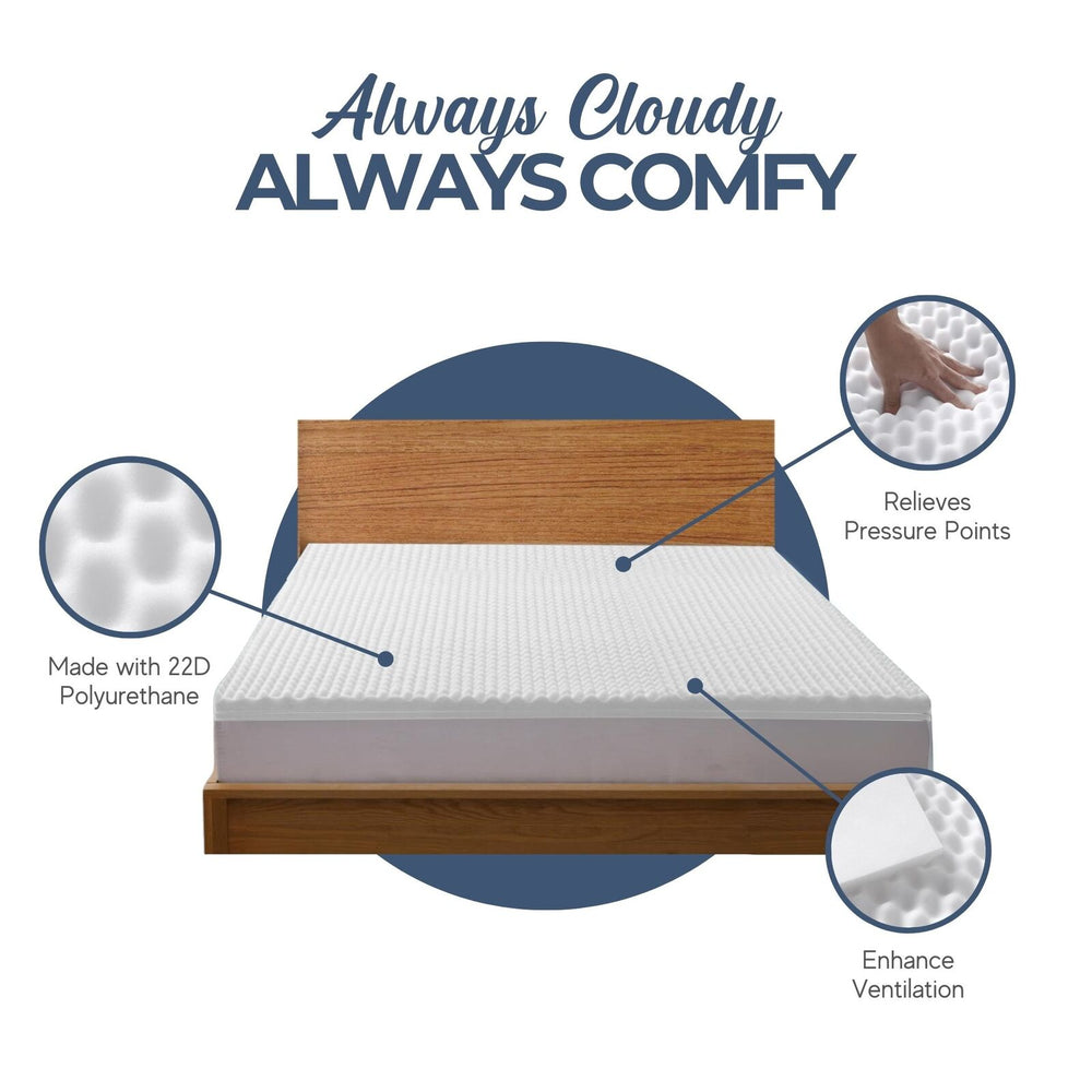 Dreamaker Egg Crate Convoluted Foam Underlay Single Bed