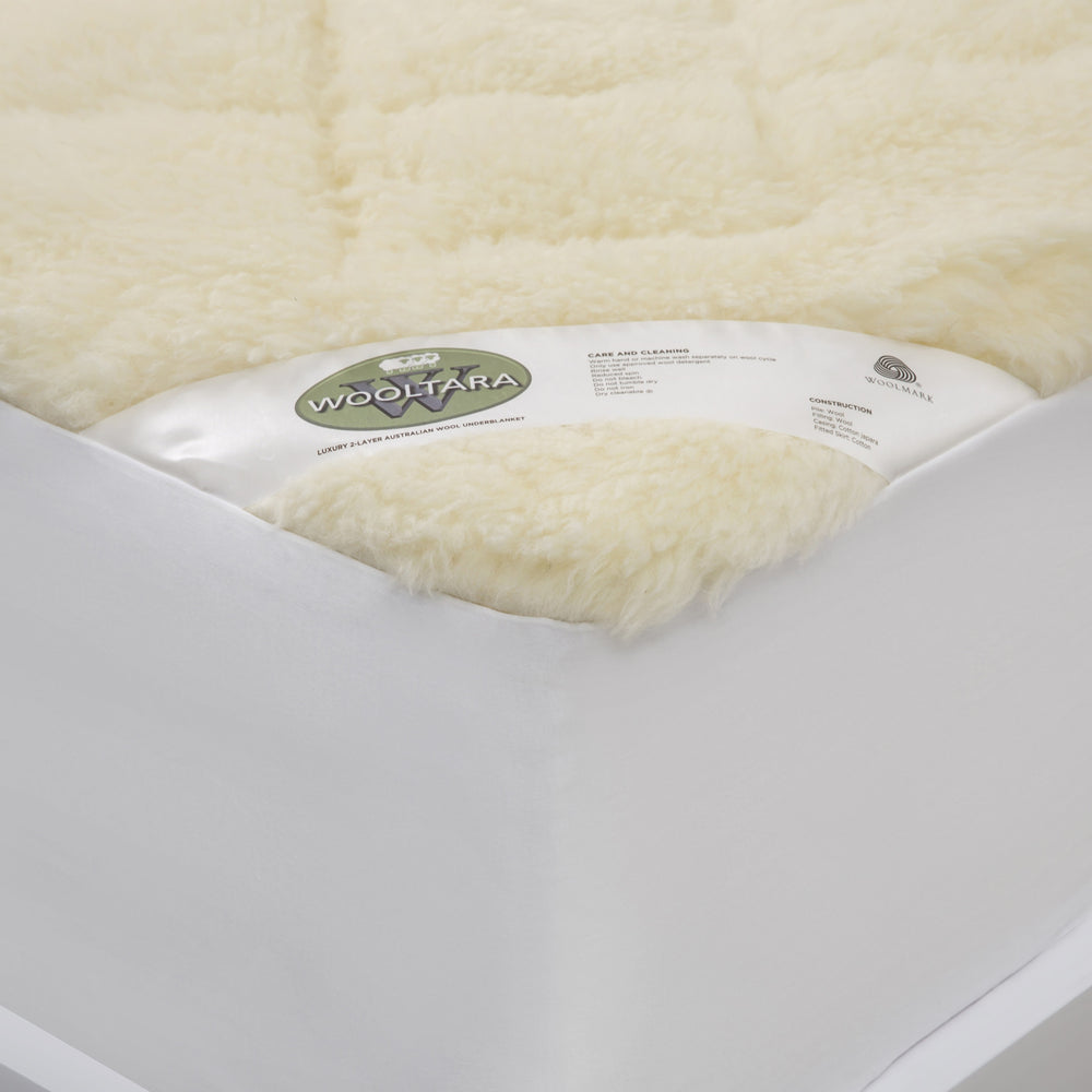 Wooltara Imperial Luxury 2 Layer Reversible Washable Australian Wool Underblanket - King Bed