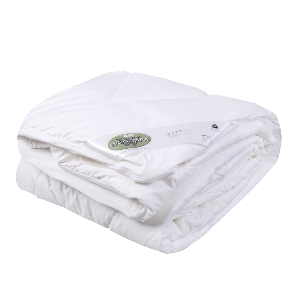 Wooltara Luxury Washable Cotton Japara Wool Rich Mattress Topper - Single Bed