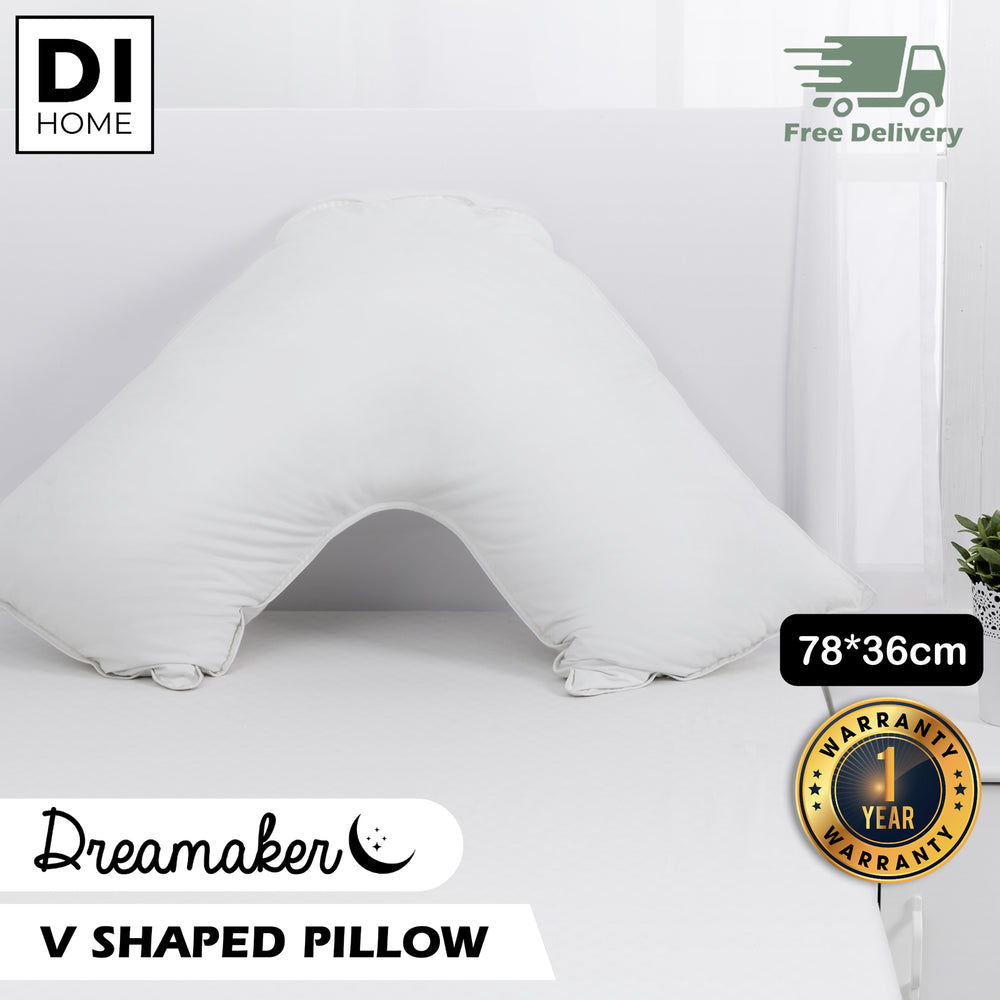 Dreamaker Down Alternative Microfibre V Shape Pillow 78 x 78 cm