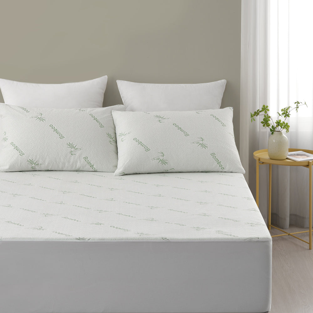 9009443 Dreamaker Bamboo Knitted Waterproof Mattress Protector - Double Bed