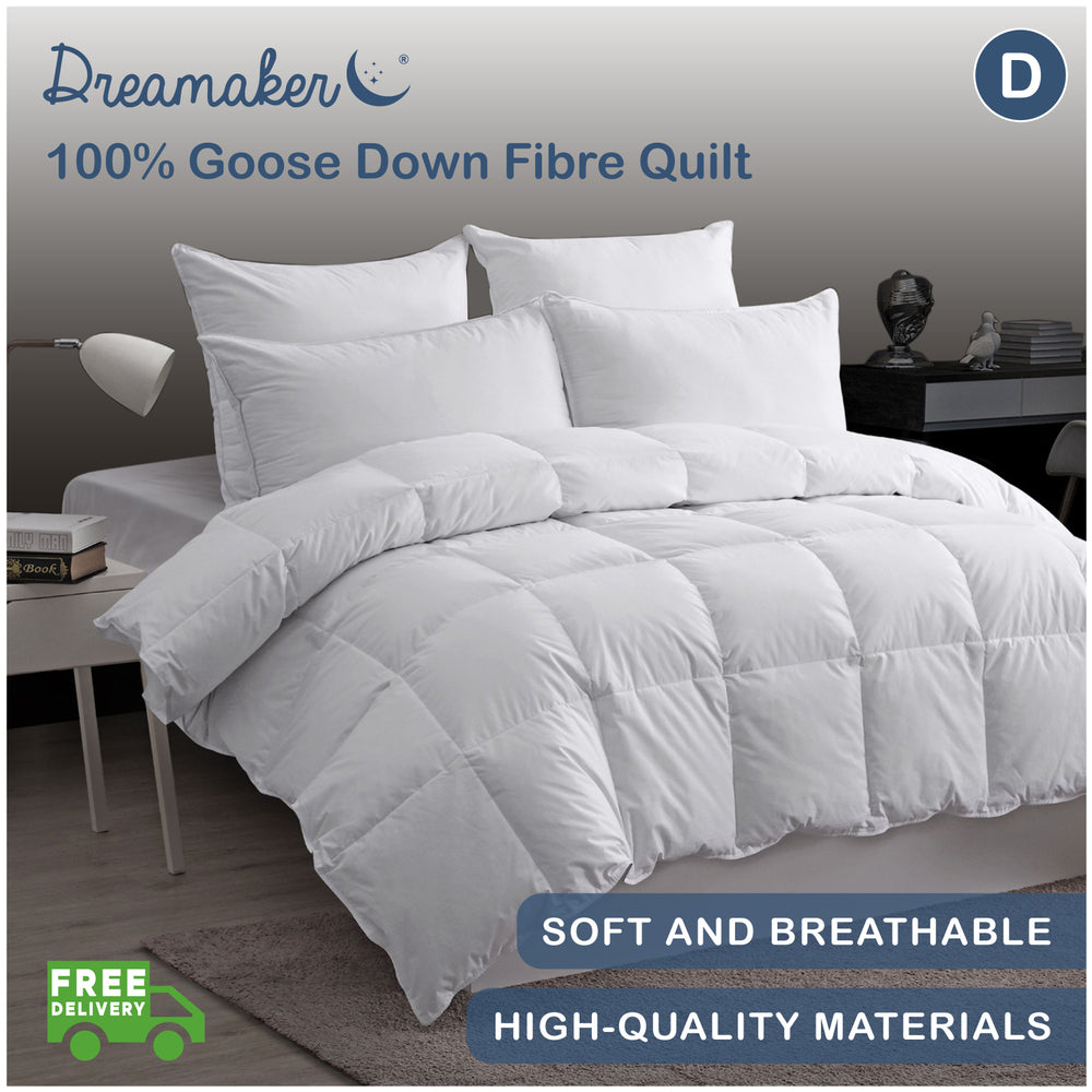 Dreamaker 100% Goose Down Fibre Quilt Queen Bed