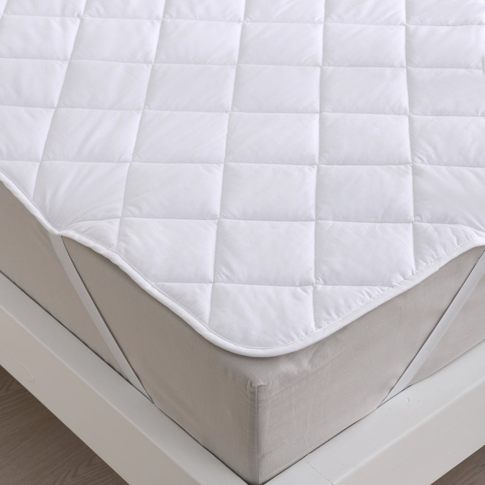 ESSN Commercial Cotton Cover Mattress Protector with Corner Straps King Single Bed