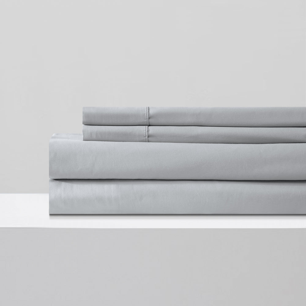 Essn 500TC Cotton Sateen Sheet Set Silver Double Bed