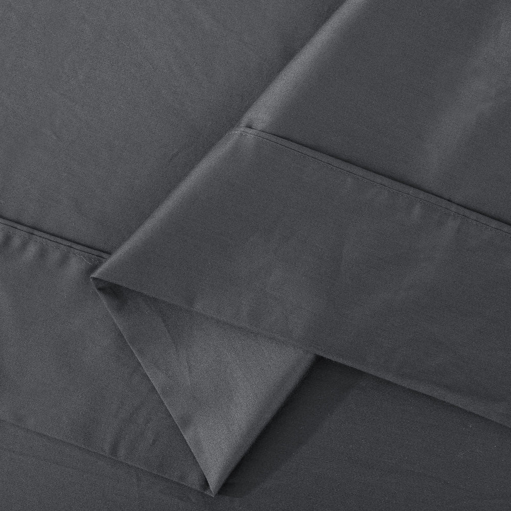 Essn 500TC Cotton Sateen Sheet Set Charcoal King Bed