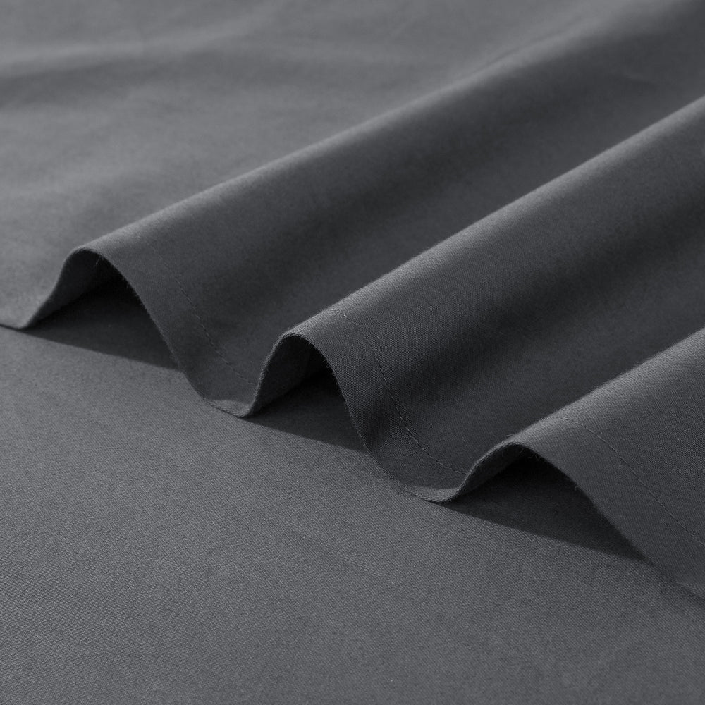 Essn 500TC Cotton Sateen Sheet Set Charcoal King Bed