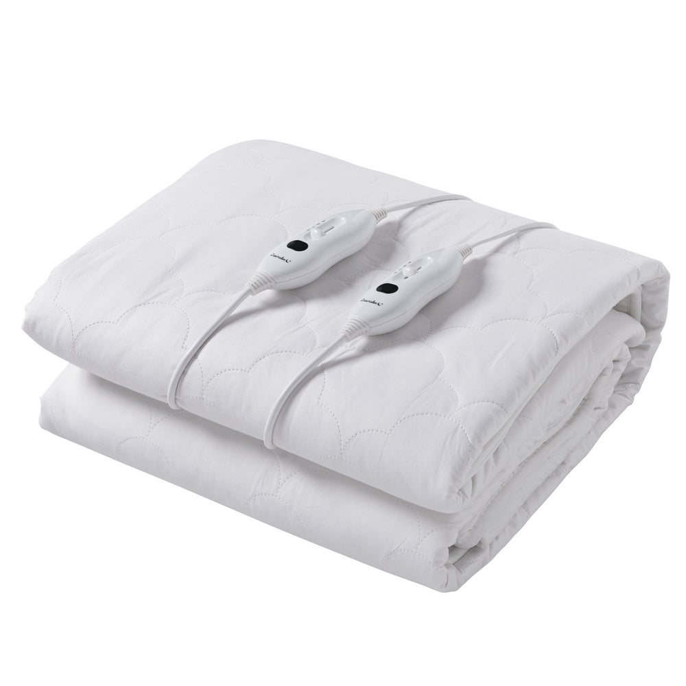 Dreamaker 100% Cotton Quilt Electric Blanket White King Bed