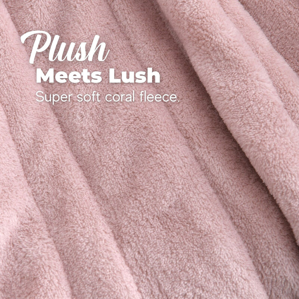 Dreamaker Coral Fleece Heated Throw Blush Pink 200 x 180cm