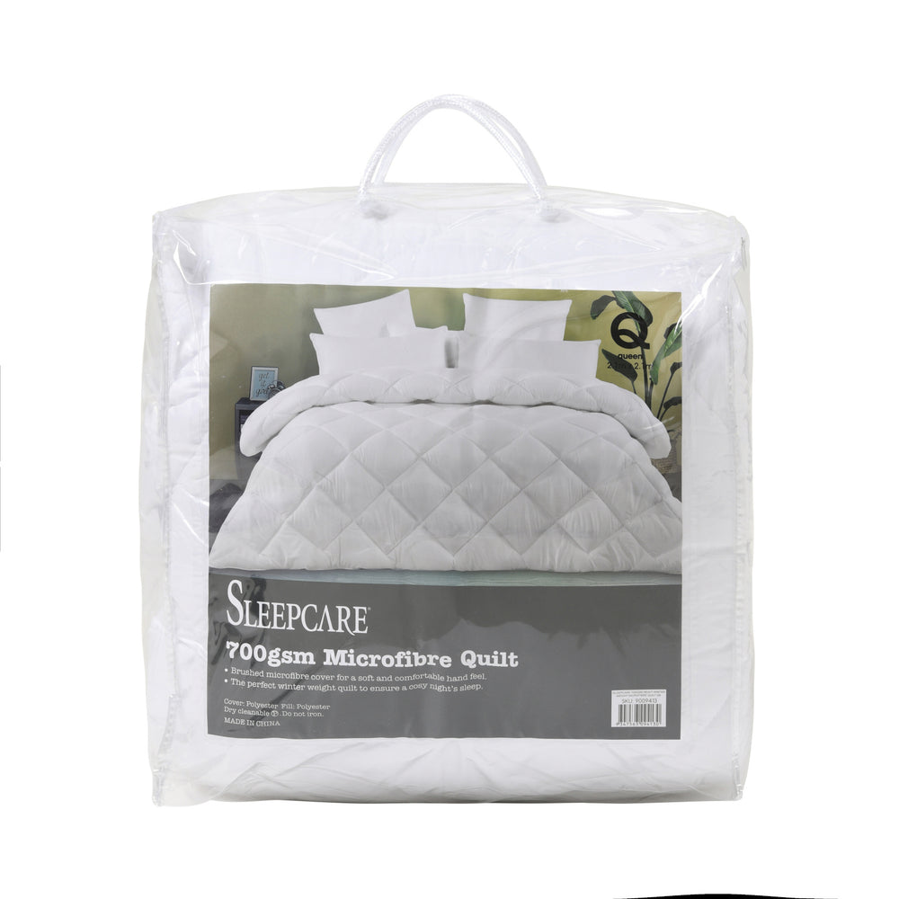 Sleepcare 700GSM Winterweight Microfibre Quilt Single Bed