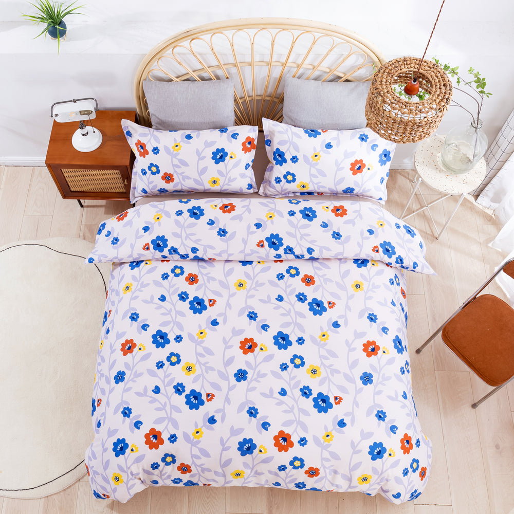Dreamaker Printed Quilt Cover Set Summer Single Bed
