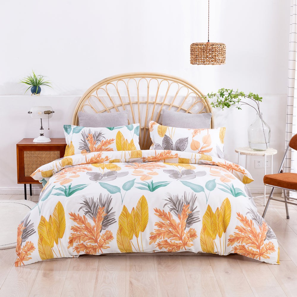 Dreamaker Printed Quilt Cover Set Autumn Single Bed