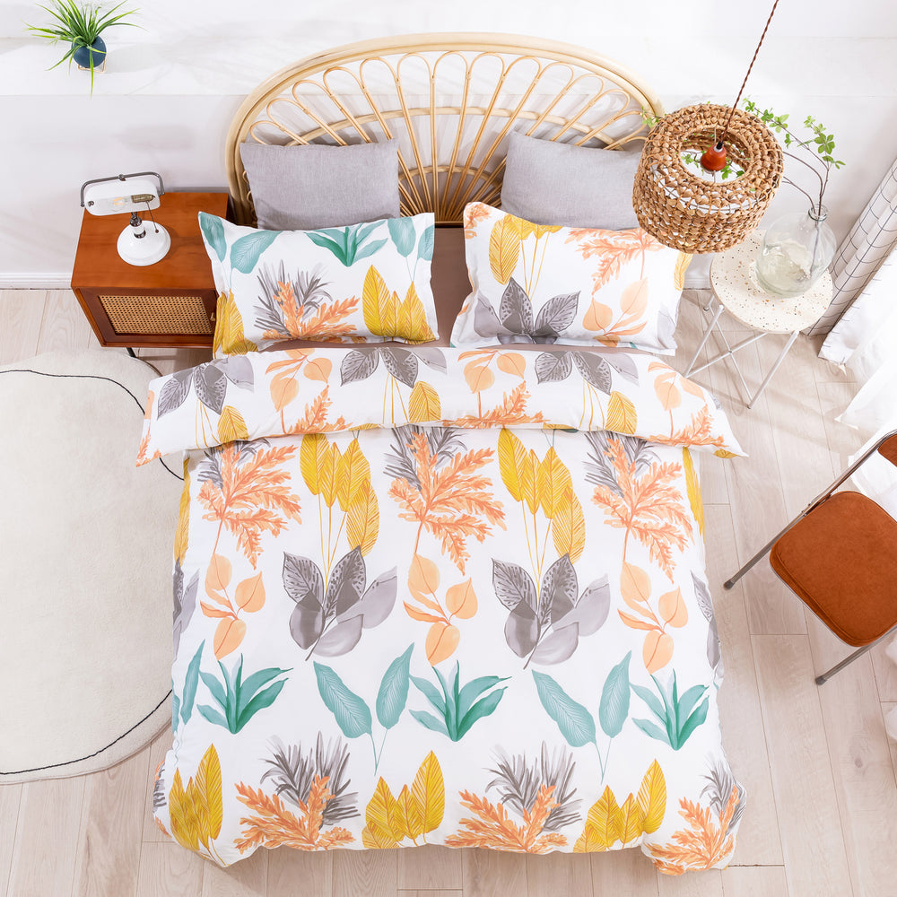 Dreamaker Printed Quilt Cover Set Autumn King Single Bed