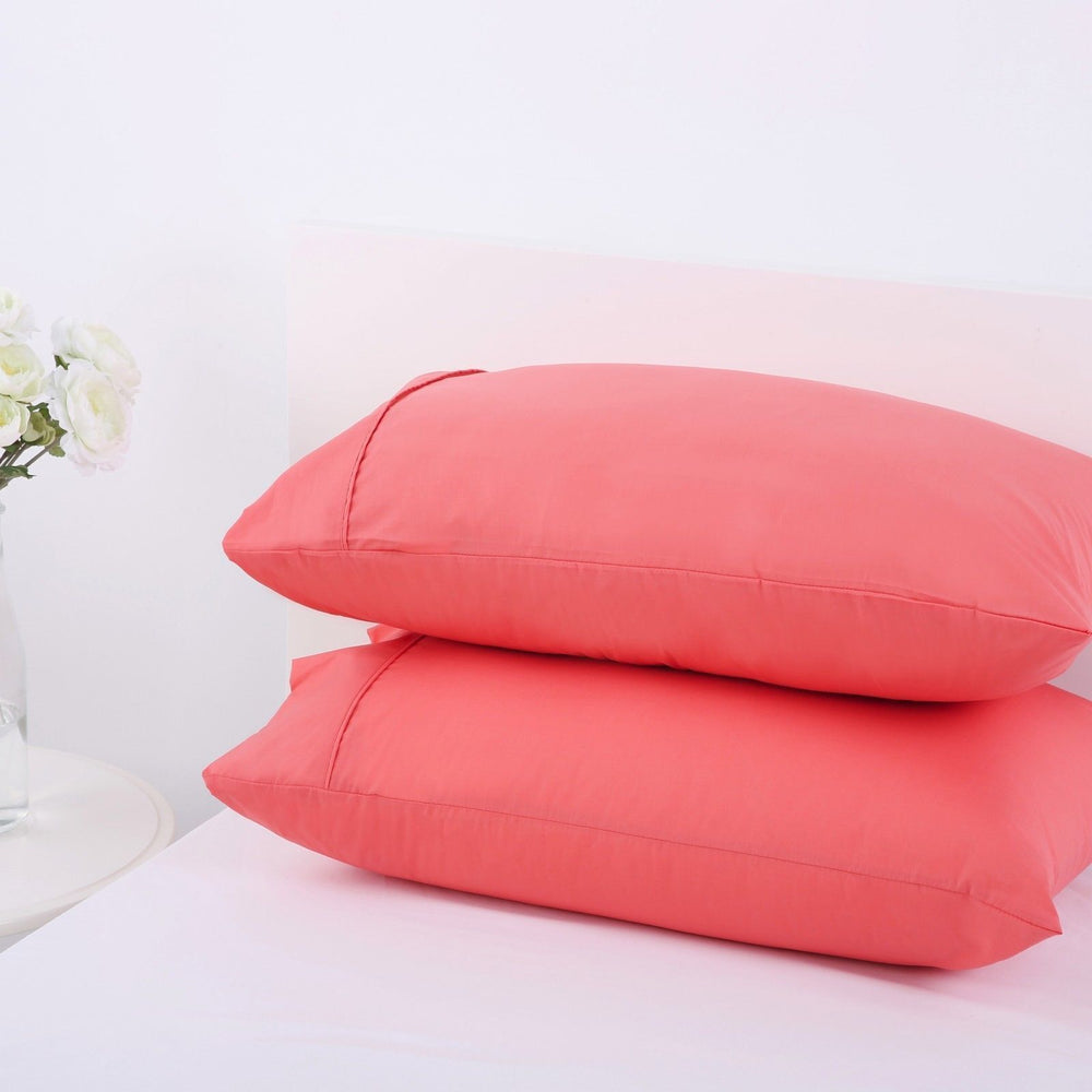 Dreamaker 250Tc Plain Dyed Standard Pillowcases - Twin Pack - 48X73Cm Rose