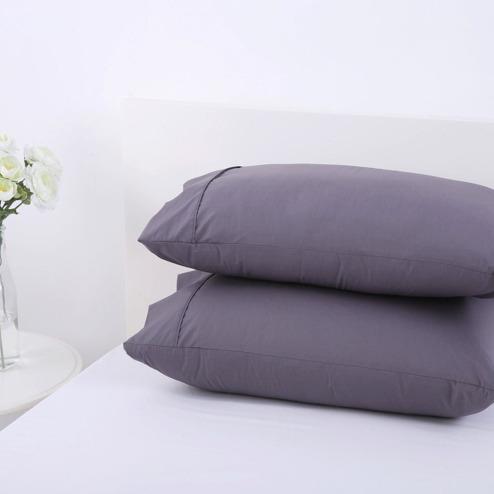 Dreamaker 250Tc Plain Dyed Standard Pillowcases - Twin Pack - 48X73Cm Vapour