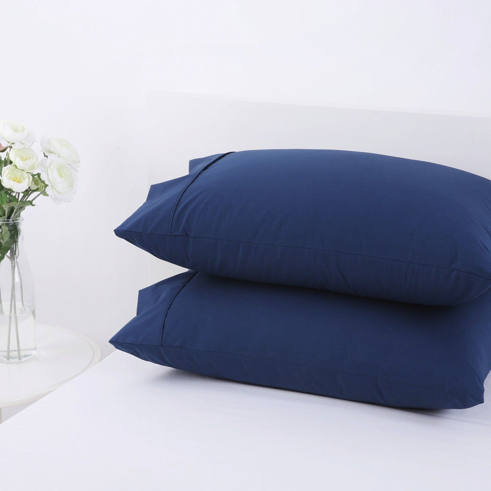 Dreamaker 250Tc Plain Dyed Standard Pillowcases - Twin Pack - 48X73Cm Insignia Blue