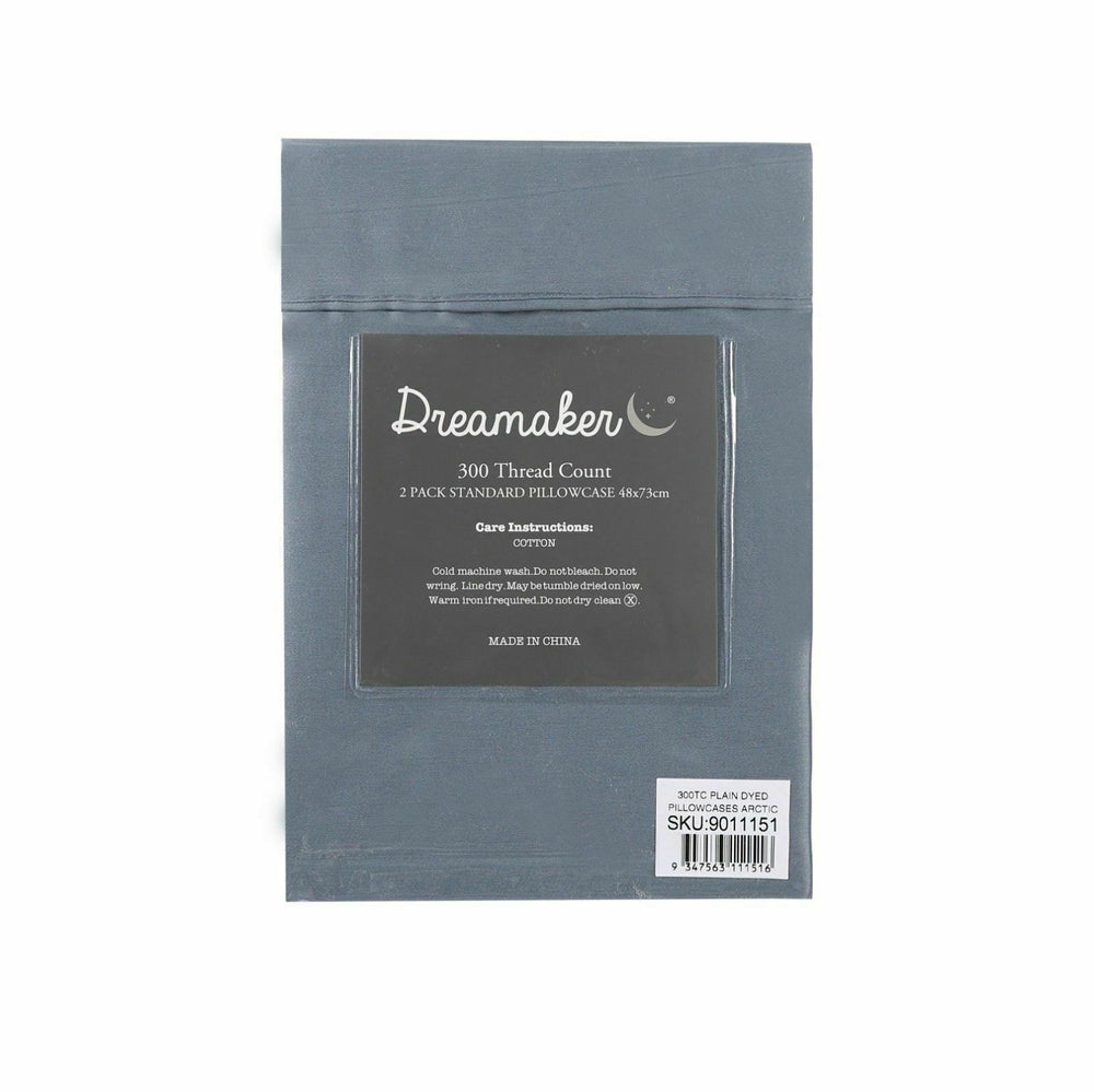 Dreamaker Standard Pillowcase 100% Cotton Luxury Soft 300Tc Pillow Slip Cover 48 X 73Cm