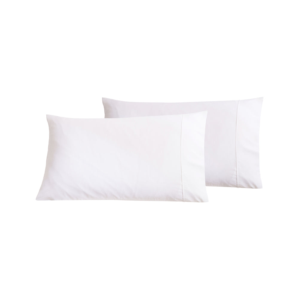 Serene 400TC Bamboo Cotton Blend Sateen King Pillowcases Twin Packs WHITE