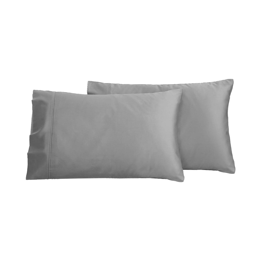 Serene 400TC Bamboo Cotton Blend Sateen King Pillowcases Twin Packs DOVE GREY