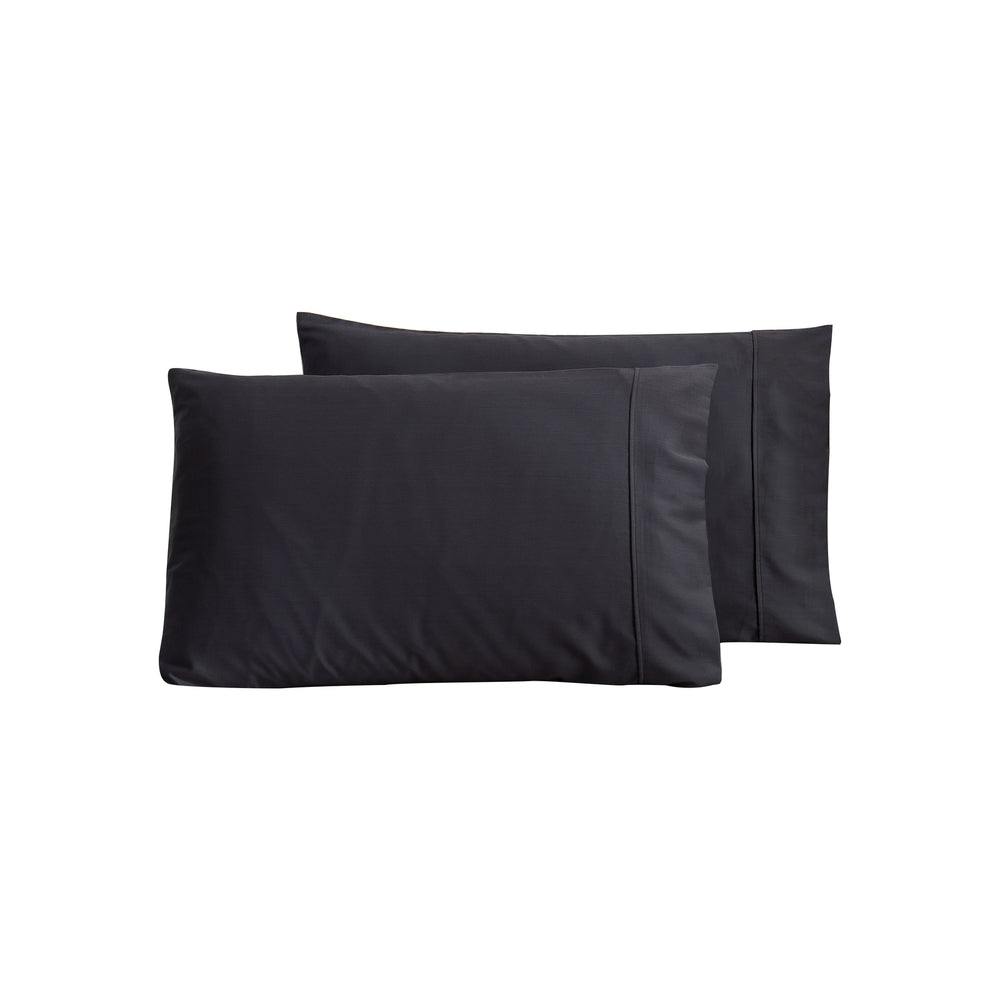 Serene 400TC Bamboo Cotton Blend Sateen King Pillowcases Twin Packs CHARCOAL