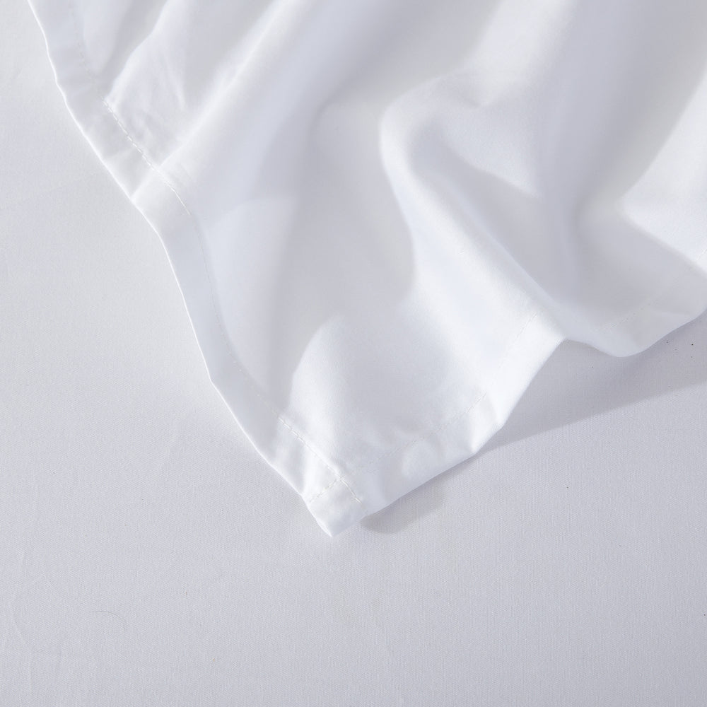 ESSN 500TC Cotton Sateen Flat Sheet White Double Bed