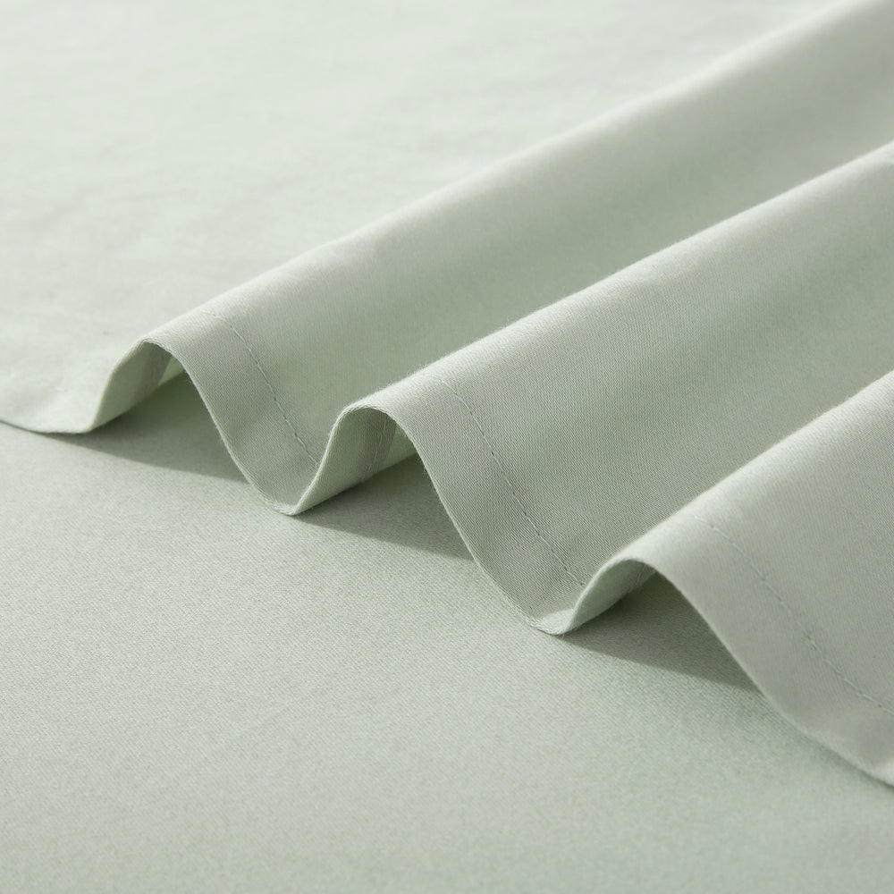 ESSN 500TC Cotton Sateen Flat Sheet Sage Single Bed